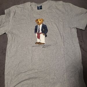 Vintage Ralph Lauren Gray T-Shirt with Bear Graphic